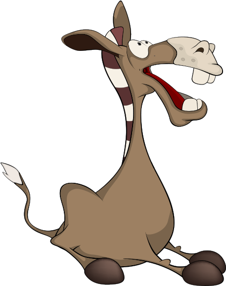 Donkey Cartoon Funny Animal Illustration - استیکر الاغ (600x602)
