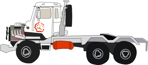 Used Truck03 Clip Art At Clker - Gambar Animasi Truk Trailer (600x264)