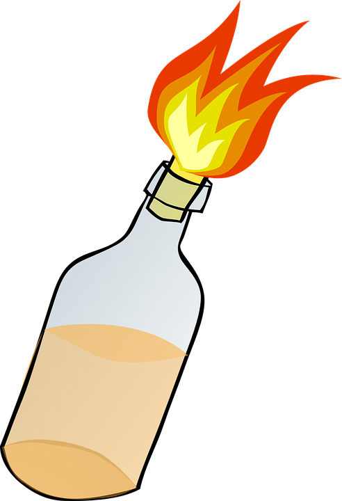 Motorcycle Flames Cliparts 27, Buy Clip Art - Molotov Cocktail (492x720)