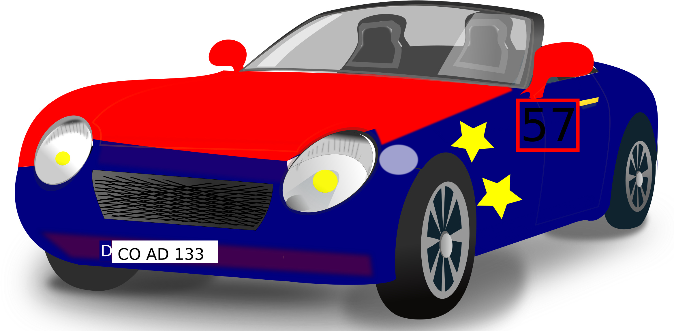 Clipart - 2 Seater Car Clipart (2400x1275)