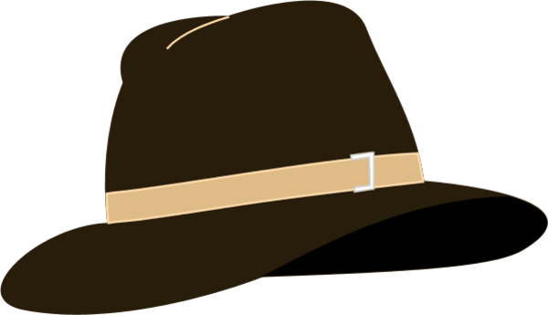 Large Fedora Hat Clipart - Clip Art (600x345)