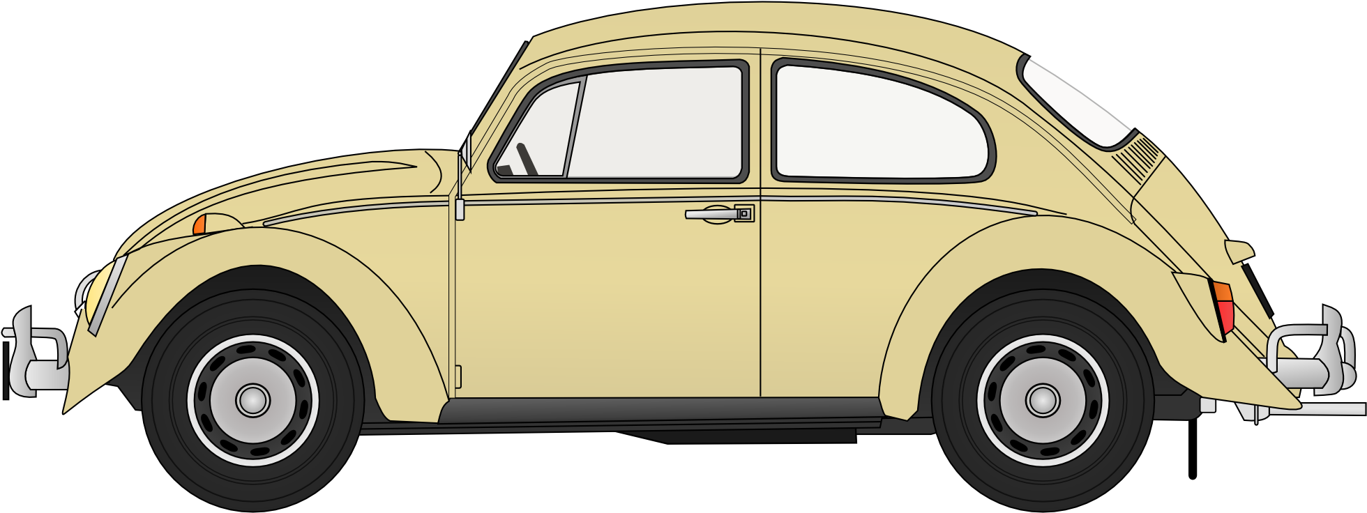 Volkswagen Beetle Clip Art - Vintage Cars Clip Art (2400x915)