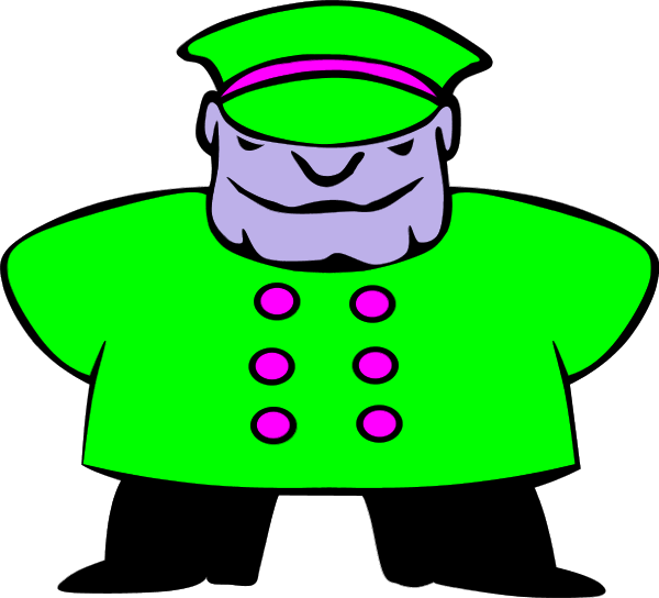 Police Man Standing Smiling Vector Clip Art - Police Man (600x544)