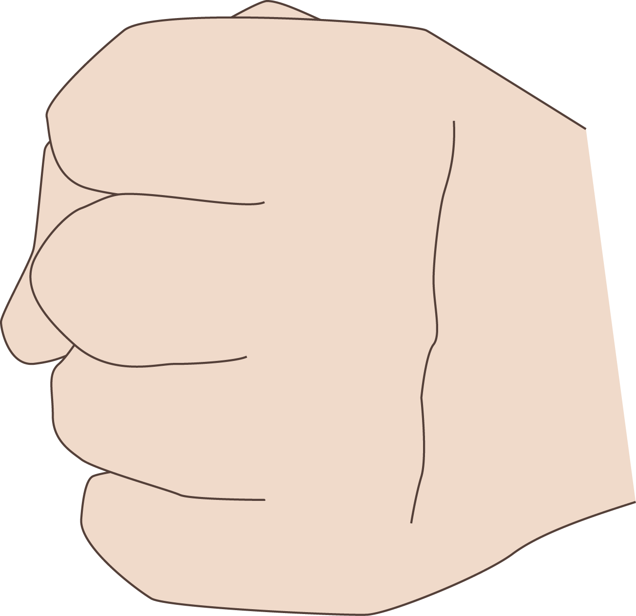 All Fingers Curled In - Illustration (1305x1263)