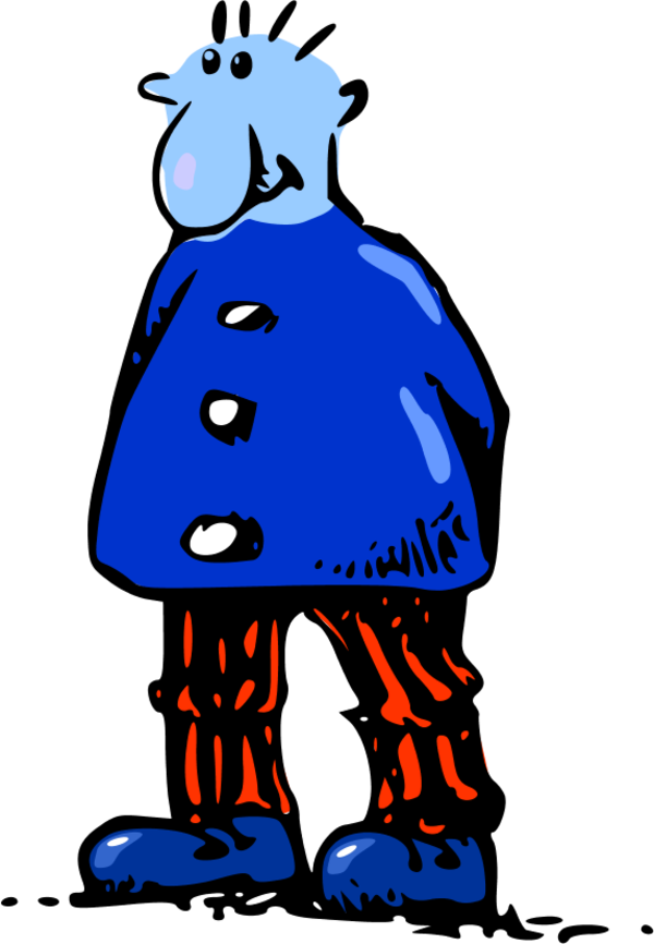 Man Standing Big Nose - Clip Art Man (600x866)