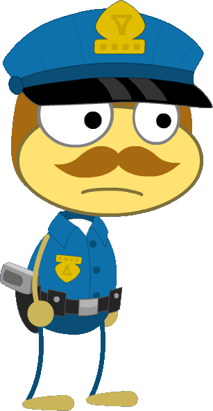 Main Street Policeman - Cartoon (307x593)