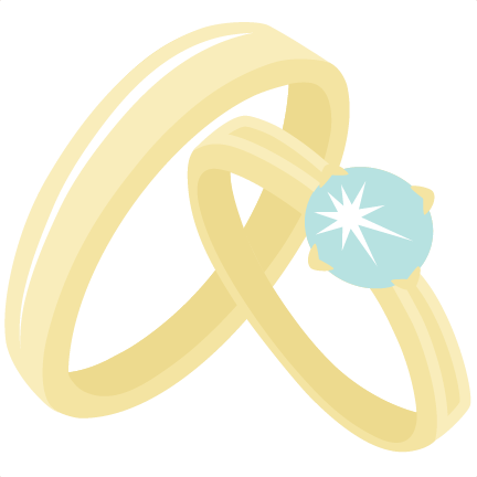 Wedding Rings Svg Scrapbook Cut File Cute Clipart Files - Cute Wedding Ring Png (432x432)
