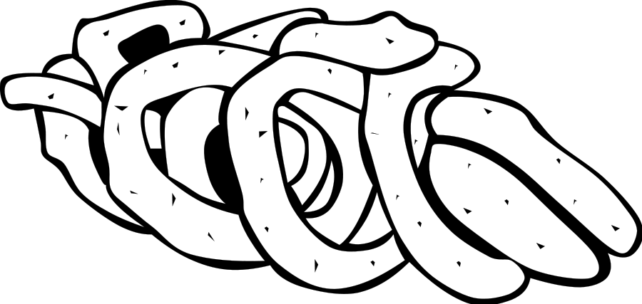 Ring Clipart Coloring Page - Onion Rings Vector (958x456)
