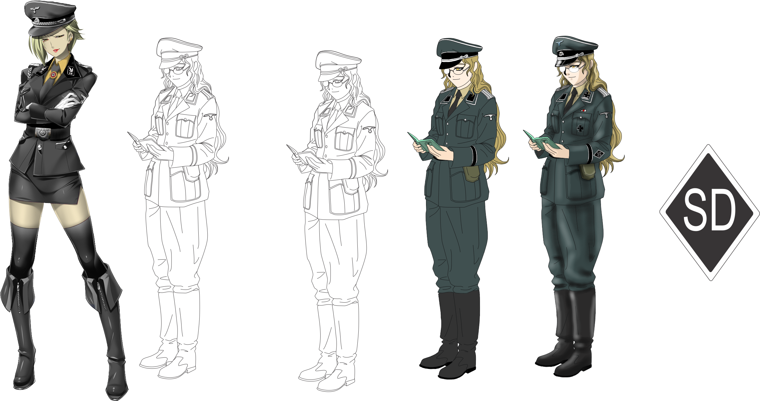 Anime Sd Officer Extra Pack By Fvsj - Anime Military Officer Girl (2551x1382)