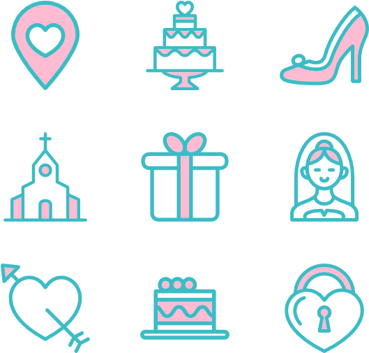 Linear Wedding Elements - Wedding Icon Transparent Background (600x564)