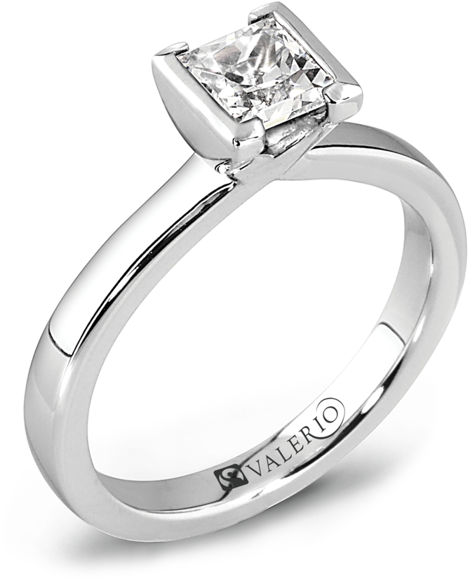 Engagement Ring Sketch Png - Tension Setting For Princess Cut Diamonds (1024x1024)