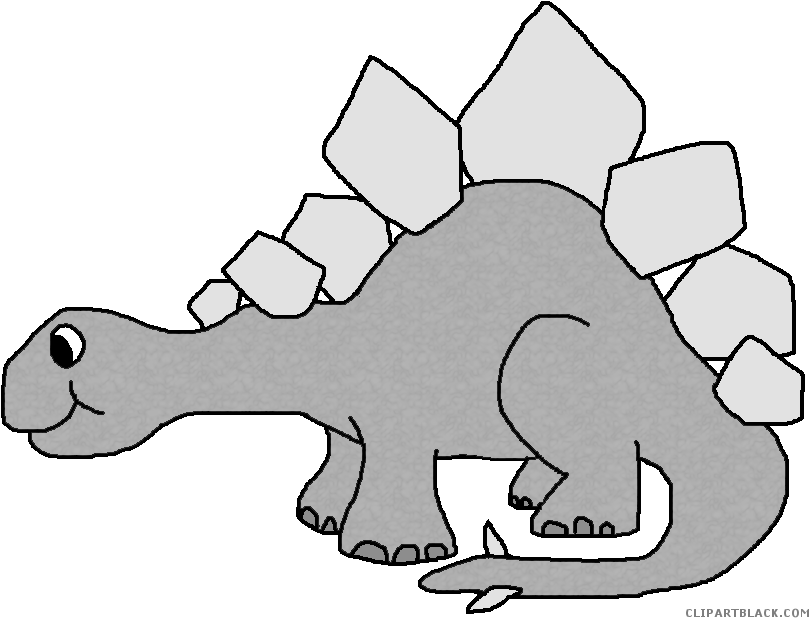 Stegosaurus Animal Free Black White Clipart Images - Dinosaur Clip Art (823x630)