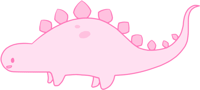 Pink Stegosaurus Grrrrr By Shielita - Cartoon (795x448)