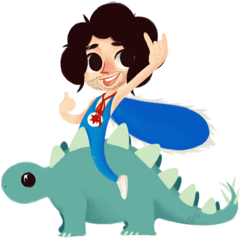 And Now Here's Danny Riding A Stegosaurus~ - Cartoon (500x498)