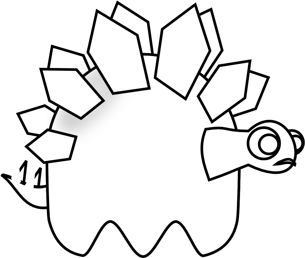 Stegosaurus Clip Art Black And White Clipart Panda - Coloring Book (999x999)