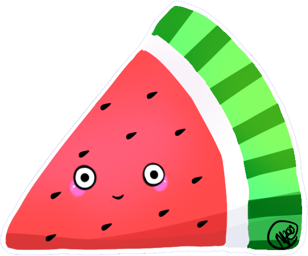 *kawaii* Watermelon By Mewidua - Watermelon Kawaii Png (754x609)