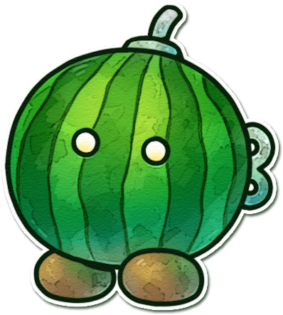 Watermelon Bob-omb By Louivi - Bo Omb Fan Art (413x456)