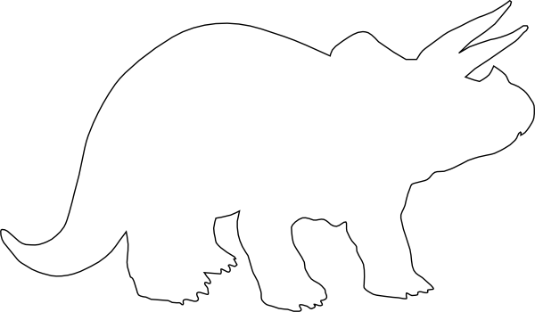 Triceratops Outline Clip Art - Birthday Dinosaur Shirt 4th (600x350)