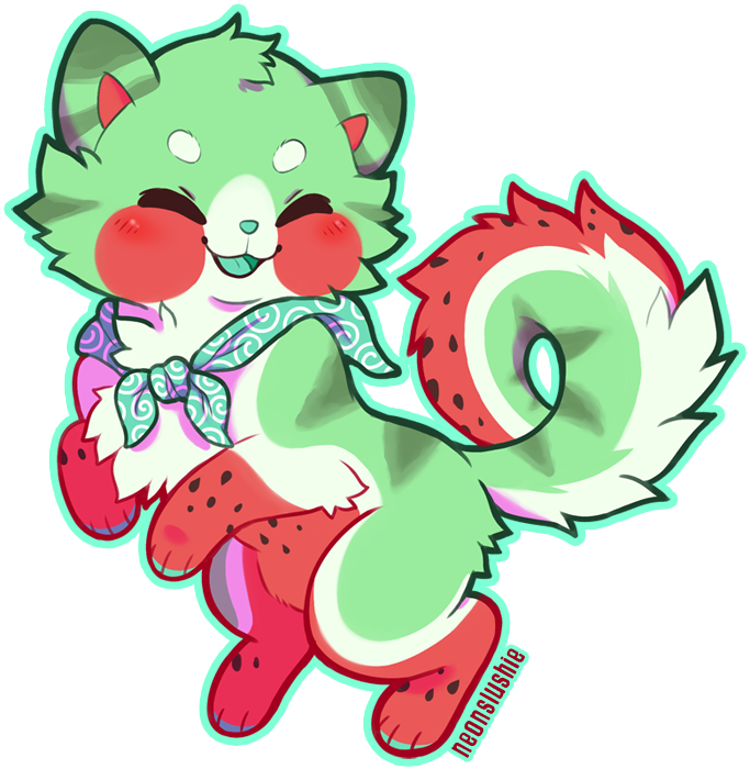 Lil Watermelon Soosh [at] By Neonslushie - Watermelon Animal Deviantart (683x700)