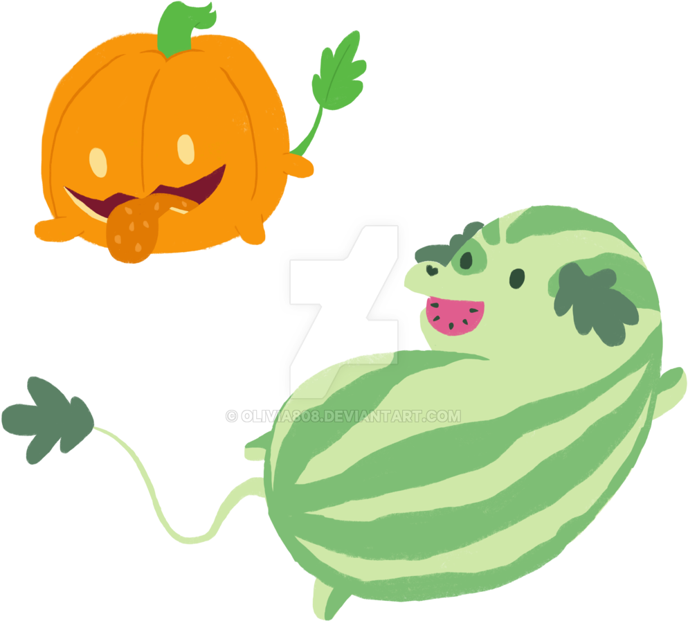 Watermelon And Pumpkin Pups By Olivia808 Watermelon - Steven Universe Pumpkin (1024x924)
