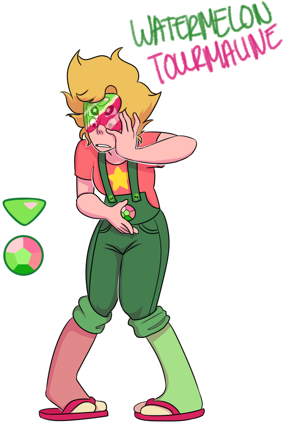 Watermelon Tourmaline Steven Peridot By Michpajamaartist - Watermelon Tourmaline Steven Universe (1024x1432)