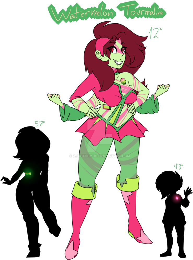 Watermelon Tourmaline By Ajuethemod - Steven Universe Watermelon Tourmaline Oc (786x1016)