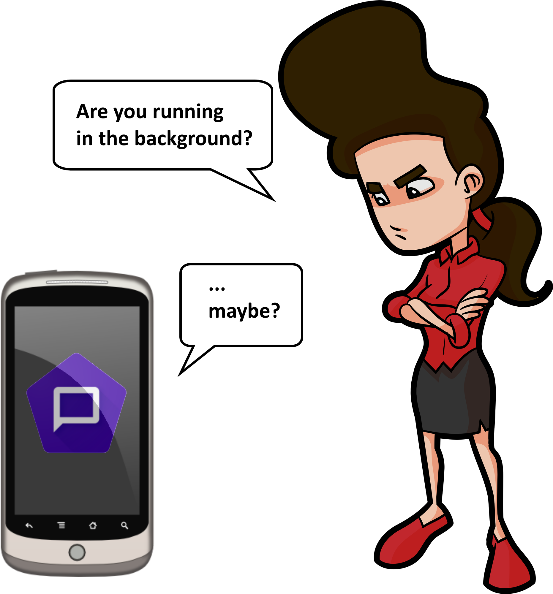 Woman Asks Talkback Whether It Is Running In The Background - Cell Phone Clip Art Free (2000x2000)