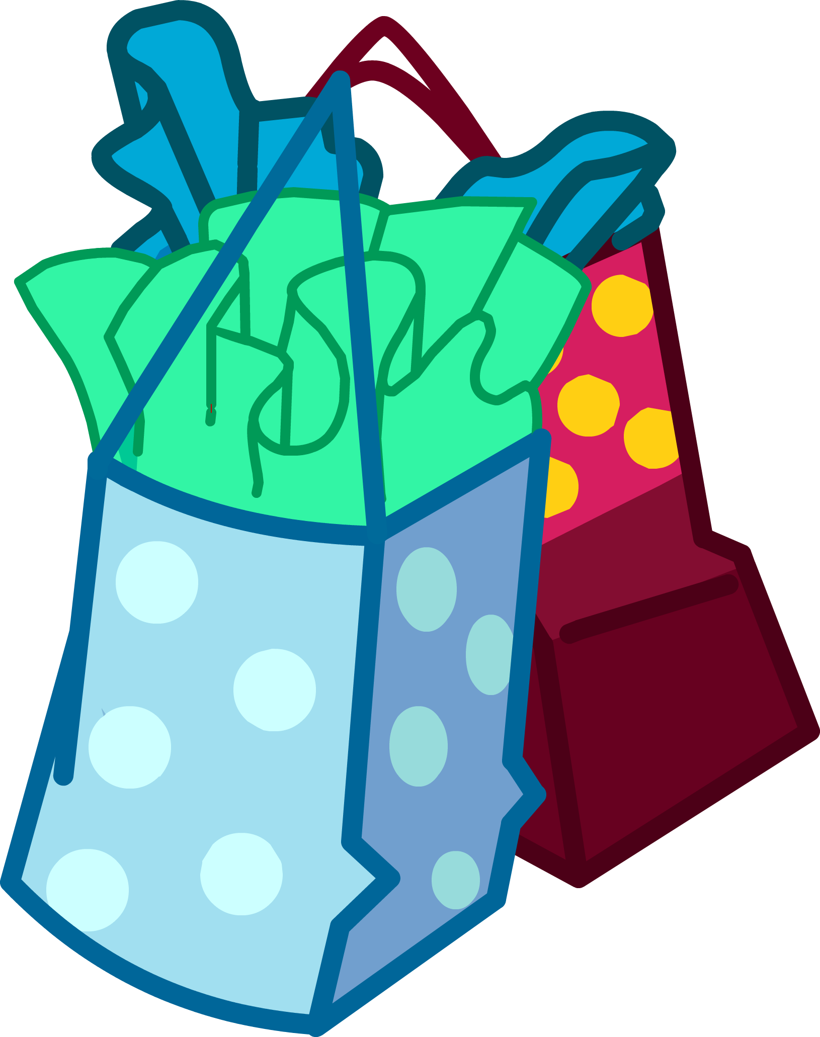 Cleaning Rooms - Club Penguin Shopping Bags (1630x2062)