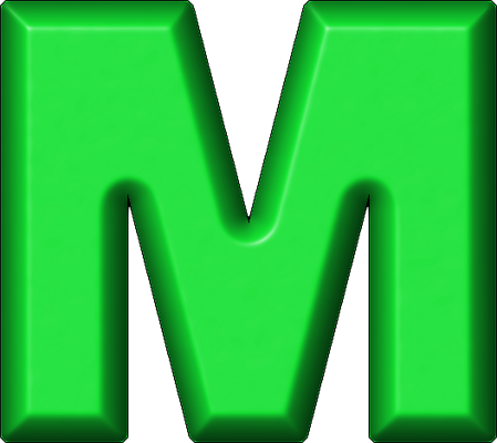 Letter M In Green (449x400)