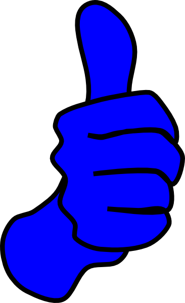 Blue Thumbs Up Clip Art (366x599)