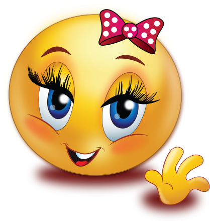 Greet Smile Girl Wave Hand - Girl Smiley Thumbs Up (512x512)