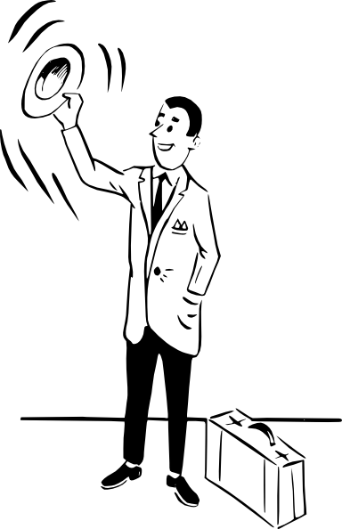 Waving Man Clip Art At Clker - Person Waving Goodbye Clipart (384x594)