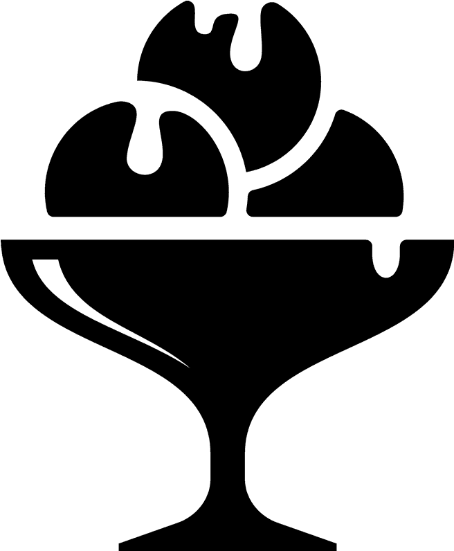 Ice Cream Sundae Rubber Stamp - Ice Cream Sundae Silhouette (800x800)
