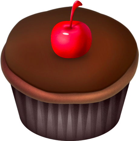 Cake, Cherry, Chocolate, Food Icon - Cupcake (512x512)