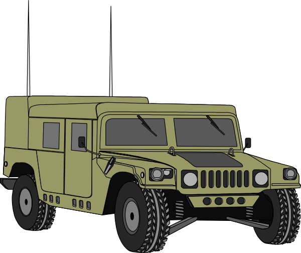 Free Vector Hummer Clip Art - Military Vehicle Clip Art (600x504)