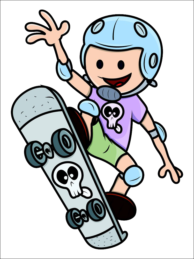 Cartoon Skateboarding Drawing - Skateboard Dibujos (750x1000)