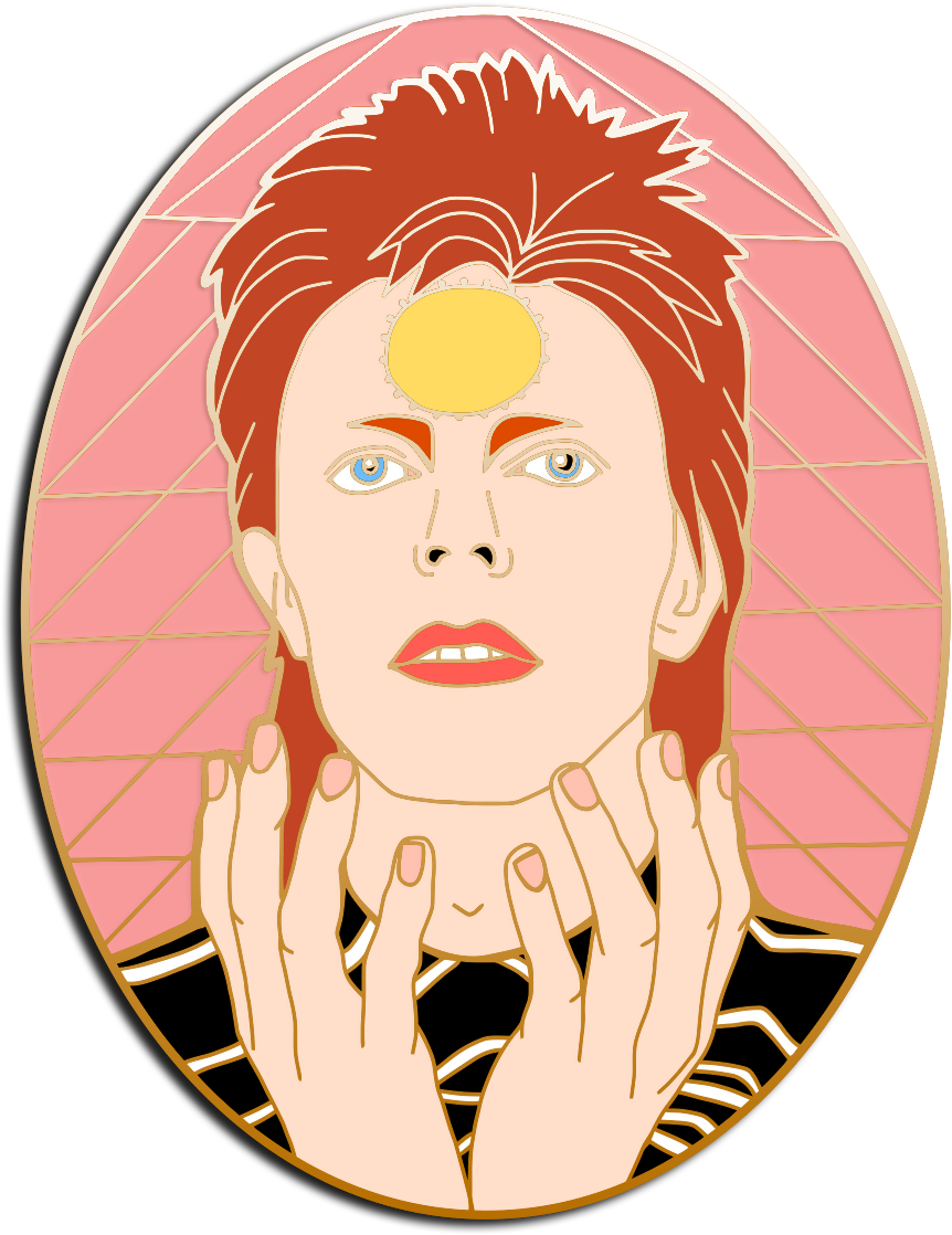 David Bowie Hard Enamel Lapel Pin Concept Art - David Bowie Enamel Pin (900x1155)