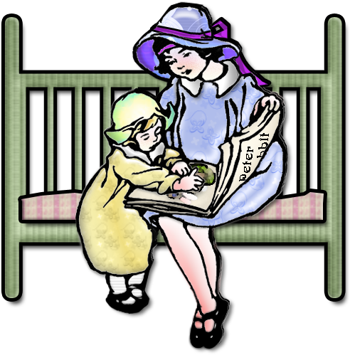 Reading To Baby - Cartoon (512x512)