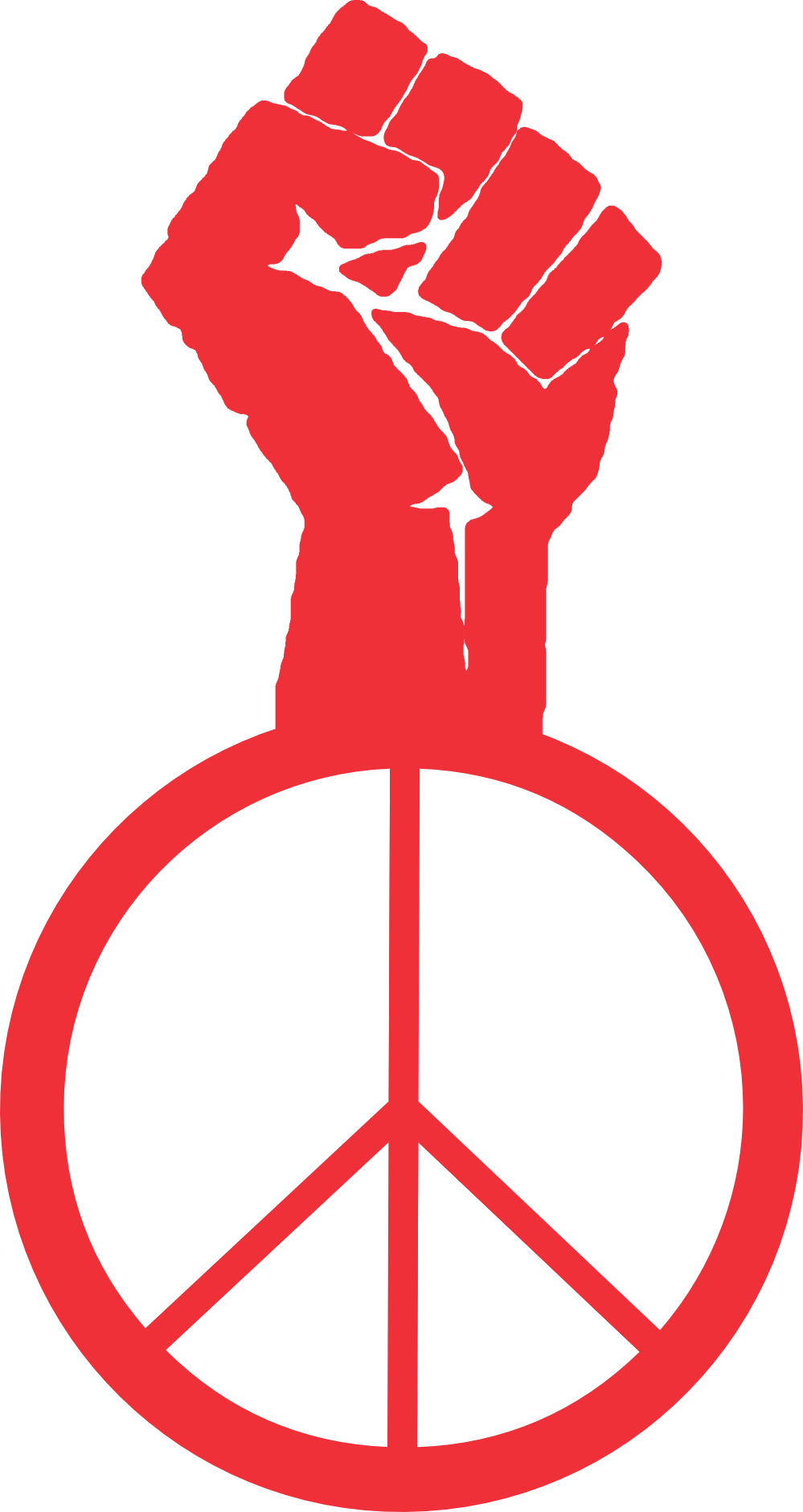 Clip Art Occupy Wall Street Fight Power Peace - Fight The Power Symbol (999x1880)