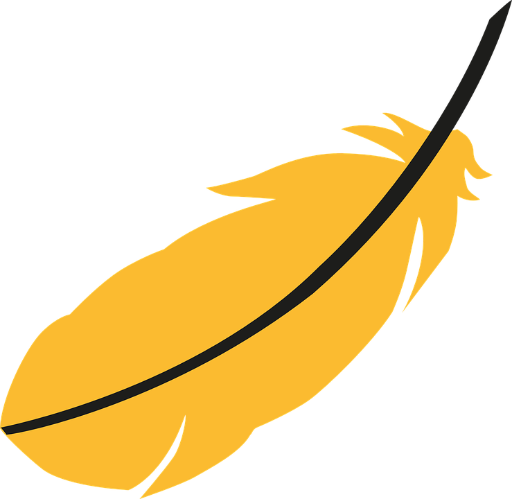 Yellow Feather Clipart - Kuş Tüyü Vektörel Png (739x720)