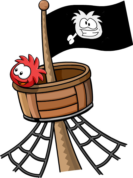 Red Puffle Crows Nest - Crow's Nest Png (517x689)