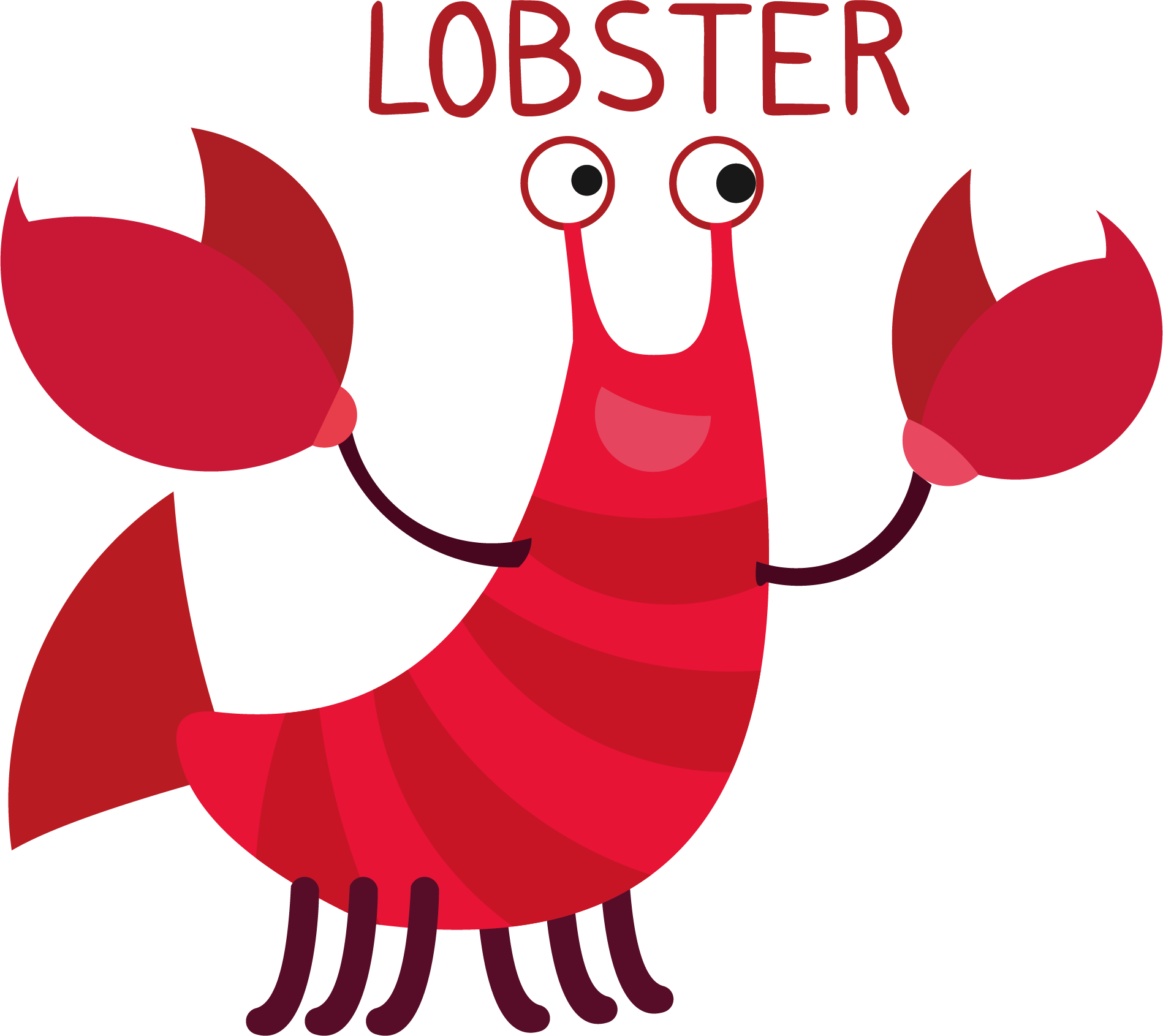 Llama Zoo Alphabet Komodo Dragon Lobster Cat - Lobster Vector (1898x1691)