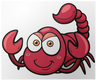 Poster Illustrazione Vettoriale Di Cartone Animato - Scorpion Cartoon Red (400x400)