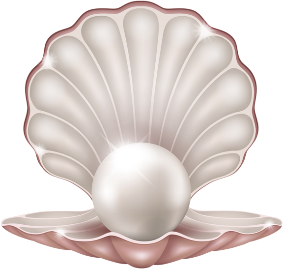 Beautiful Clam With Pearl Png Clipart Image - Clam With Pearl Clipart (600x568)