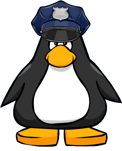 Cop Cap From A Player Card - Penguin With A Top Hat (516x543)