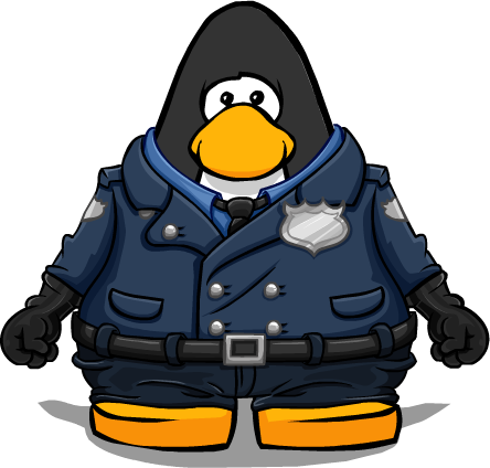 Police Gear From A Player Card - Club Penguin (444x424)