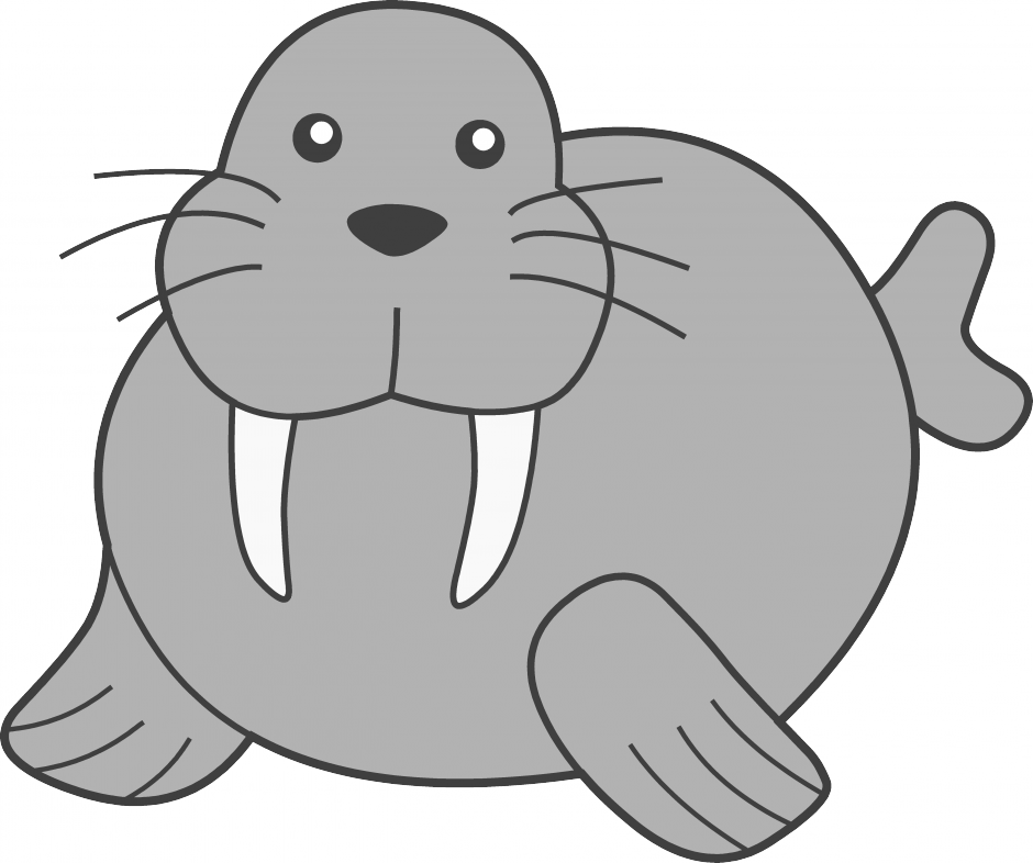 Clip Art Walrus Clipart Library 90805 Walrus Coloring - Walrus Clipart (940x786)