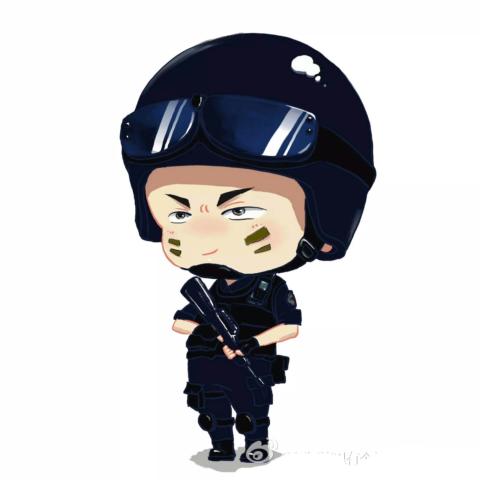 Police Officer Q-version Avatar Cartoon - Dibujos De Policias (1600x1600)