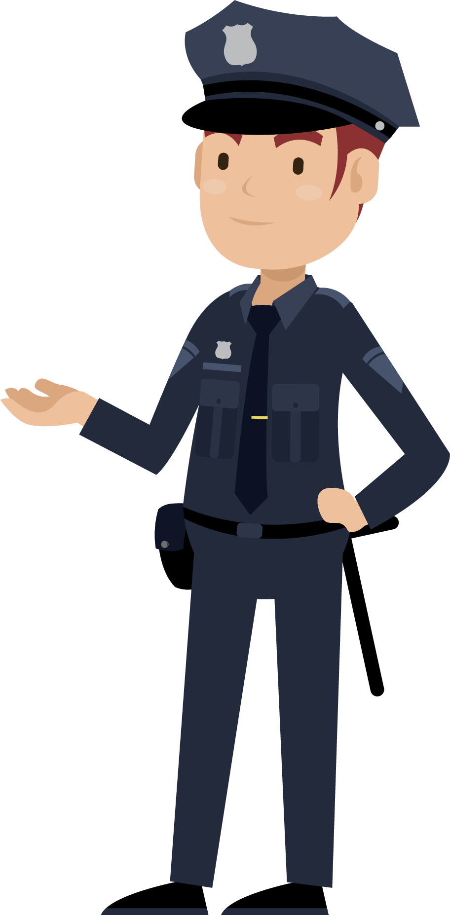 Cartoon Police Officer Public Security Crime - Cop Cartoon Png (912x1855)