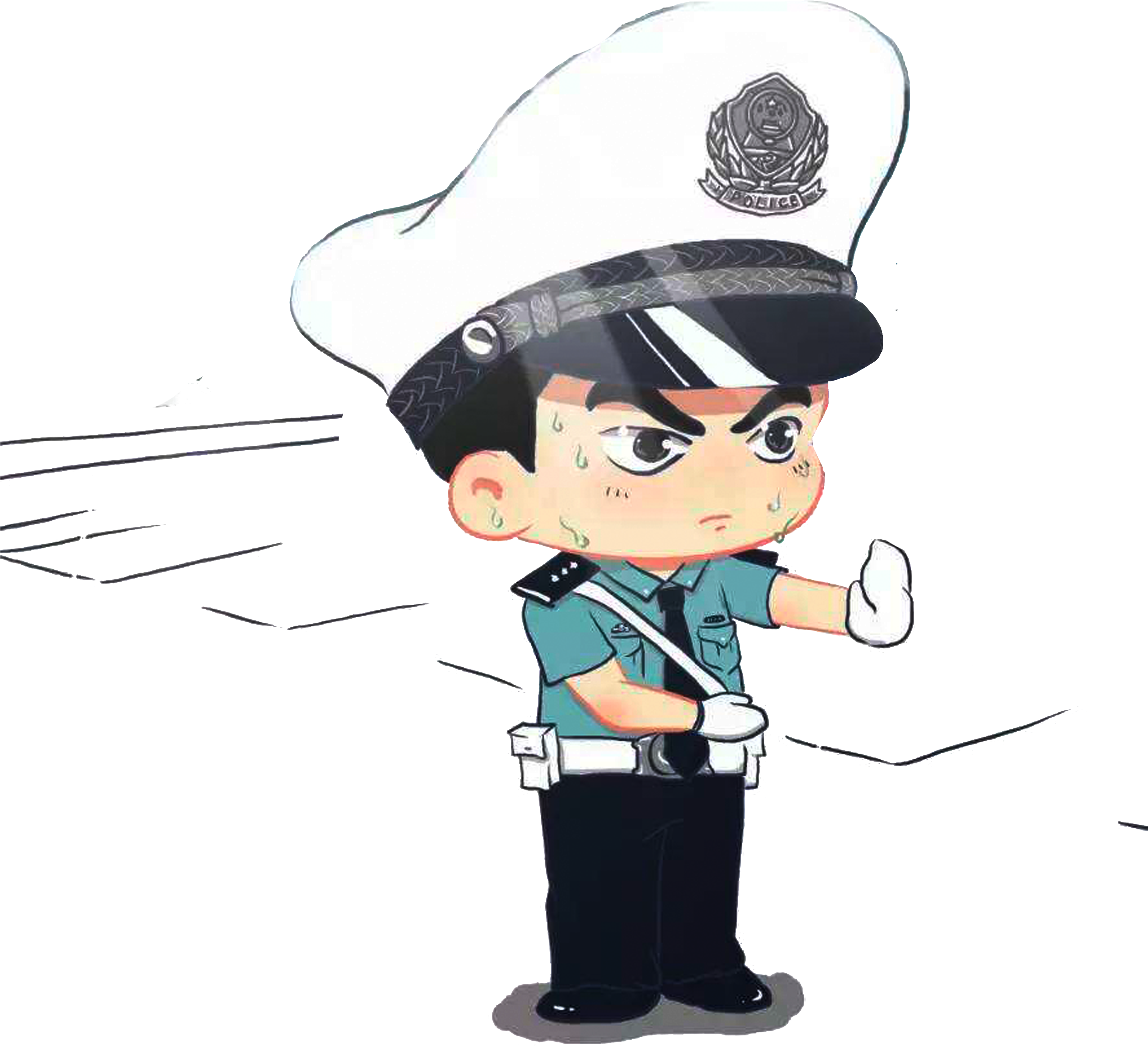 Cartoon Police Officer Avatar Illustration - Traffic (5000x5000)